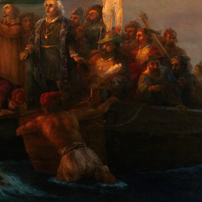 Le Débarquement De Christophe Colomb Avec Ses Compagnons Sur Trois Chaloupes Ivan Konstantinovich Aivazovsky