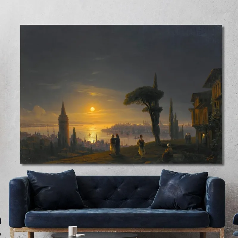 La Tour De Galata Au Clair De Lune Ivan Konstantinovich Aivazovsky