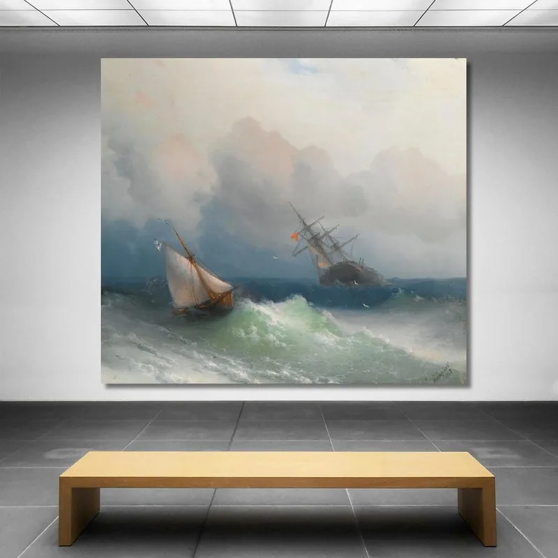 Due Navi In Mare Ivan Konstantinovich Aivazovsky