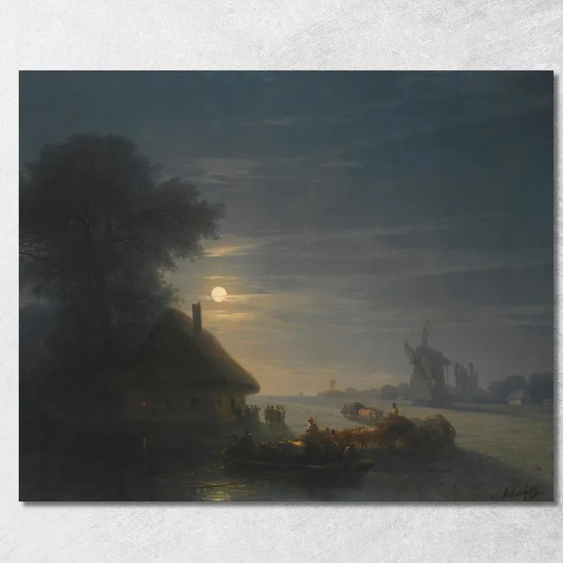 Paesaggio Ucraino Di Notte Ivan Konstantinovich Aivazovsky quadro stampa su tela