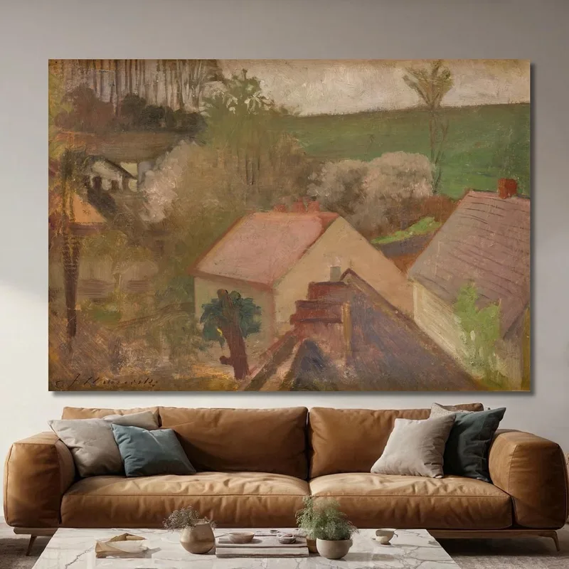 Paesaggio Di Campagna Con Case Jacek Malczewski quadro stampa su tela