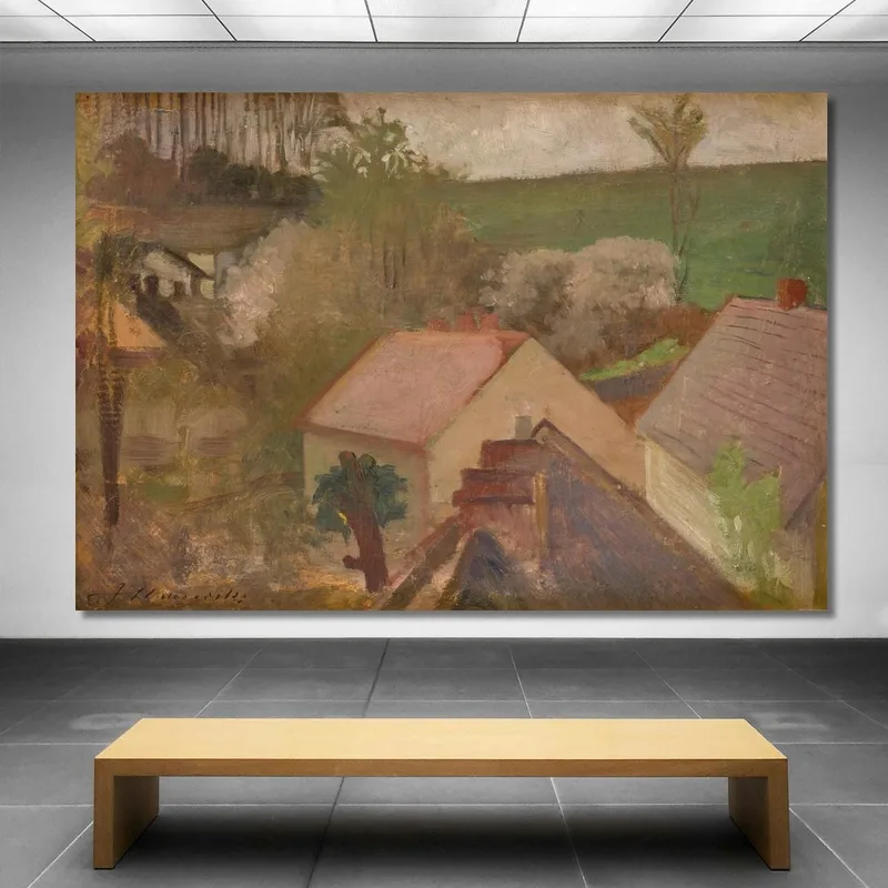 Paesaggio Di Campagna Con Case Jacek Malczewski quadro stampa su tela