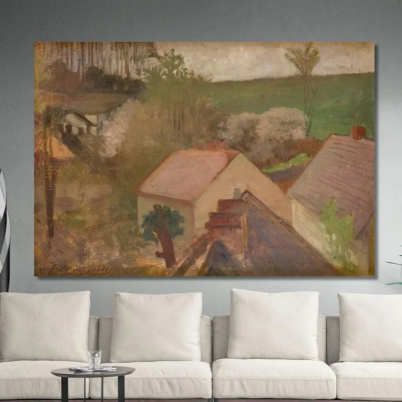 Paesaggio Di Campagna Con Case Jacek Malczewski quadro stampa su tela