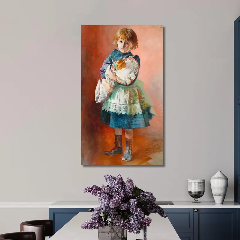 Portrait De La Fille De L'Artiste Julia Avec Une Poupée Jacek Malczewski