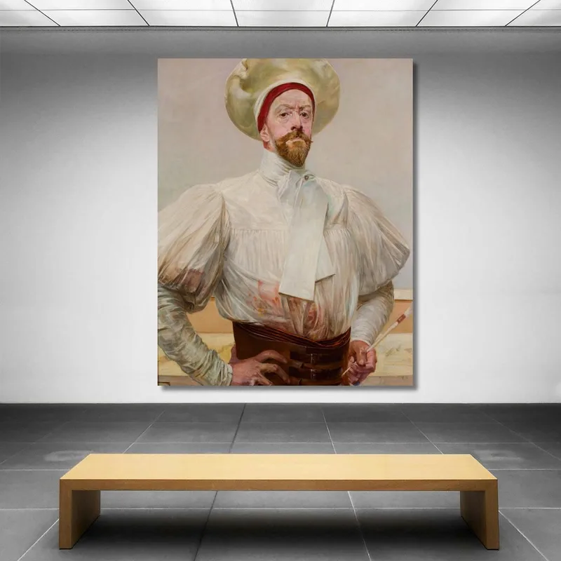 Selbstporträt Im Weißen Gewand Jacek Malczewski