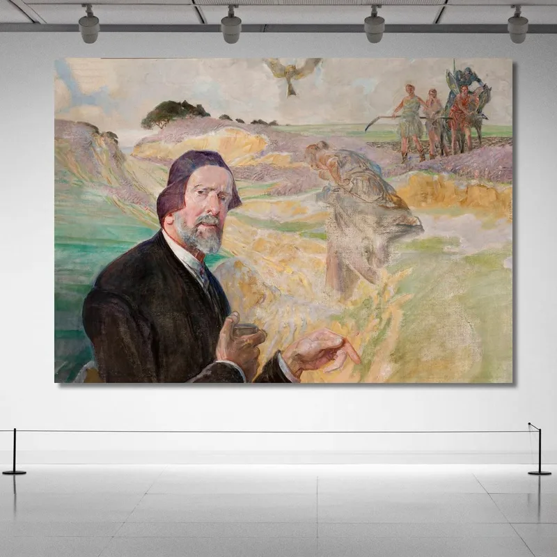 Autoritratto Con Una Strada Polacca Jacek Malczewski quadro stampa su tela