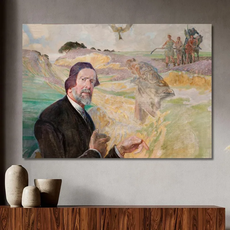 Autoritratto Con Una Strada Polacca Jacek Malczewski quadro stampa su tela