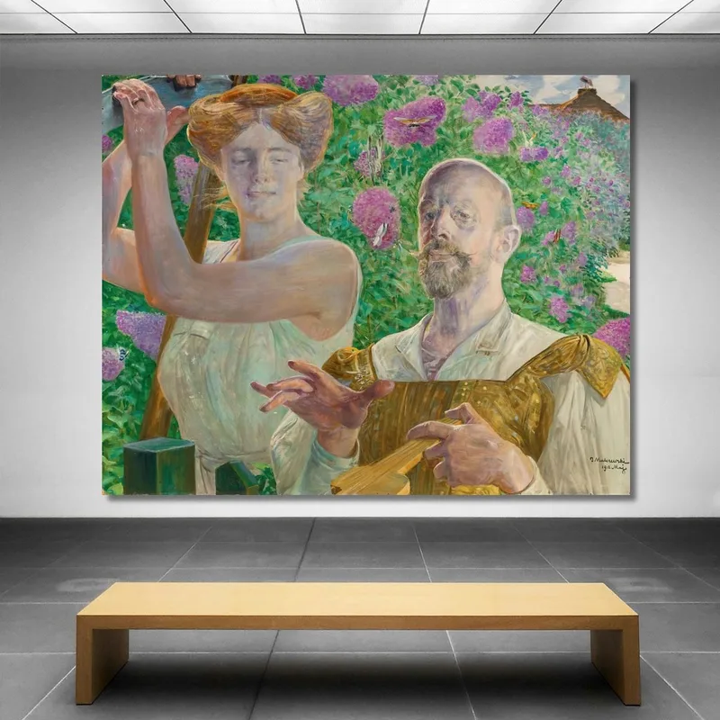 Selbstporträt Mit Muse Und Sommerflieder Jacek Malczewski