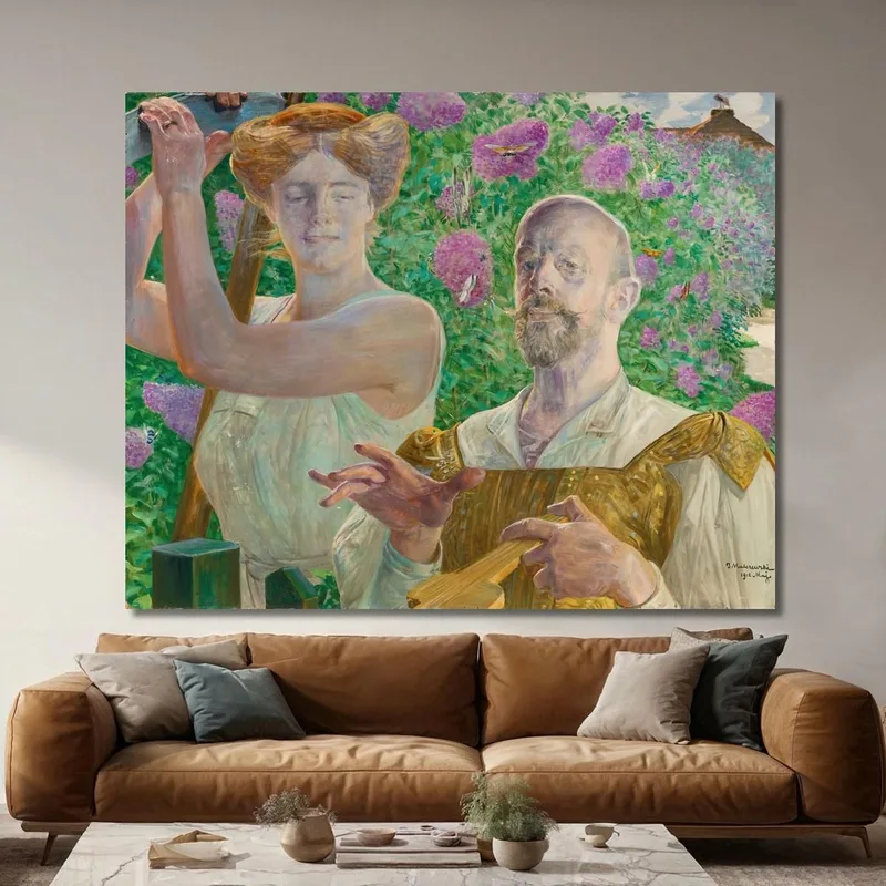 Selbstporträt Mit Muse Und Sommerflieder Jacek Malczewski