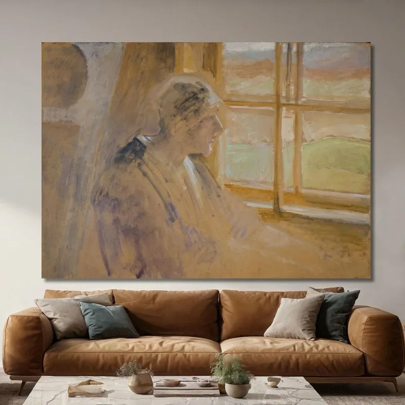 Croquis D'Une Femme À La Fenêtre Jacek Malczewski