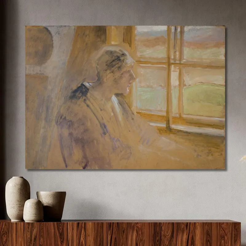 Croquis D'Une Femme À La Fenêtre Jacek Malczewski