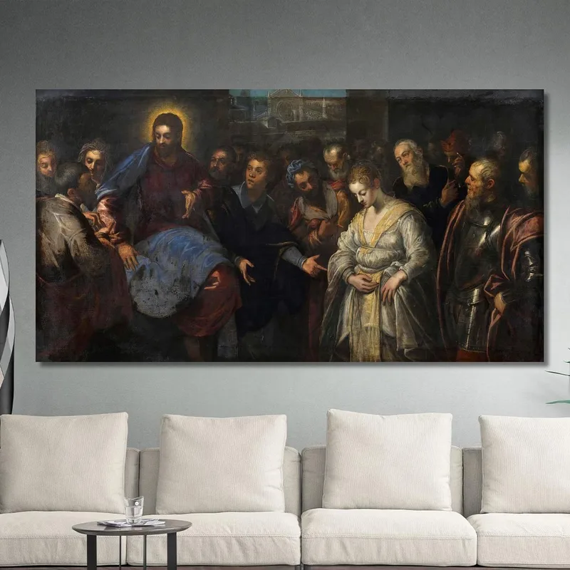 Le Christ Et La Femme Adultère Jacopo Tintoretto