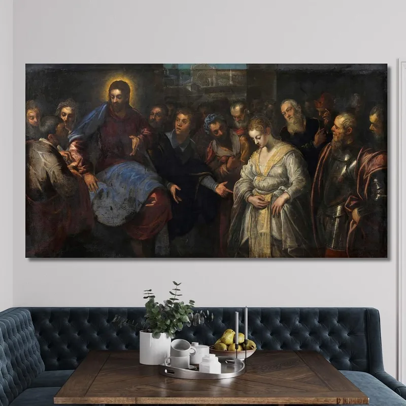 Le Christ Et La Femme Adultère Jacopo Tintoretto