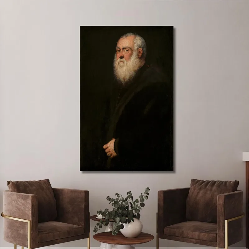 Mann Mit Weißem Bart Jacopo Tintoretto