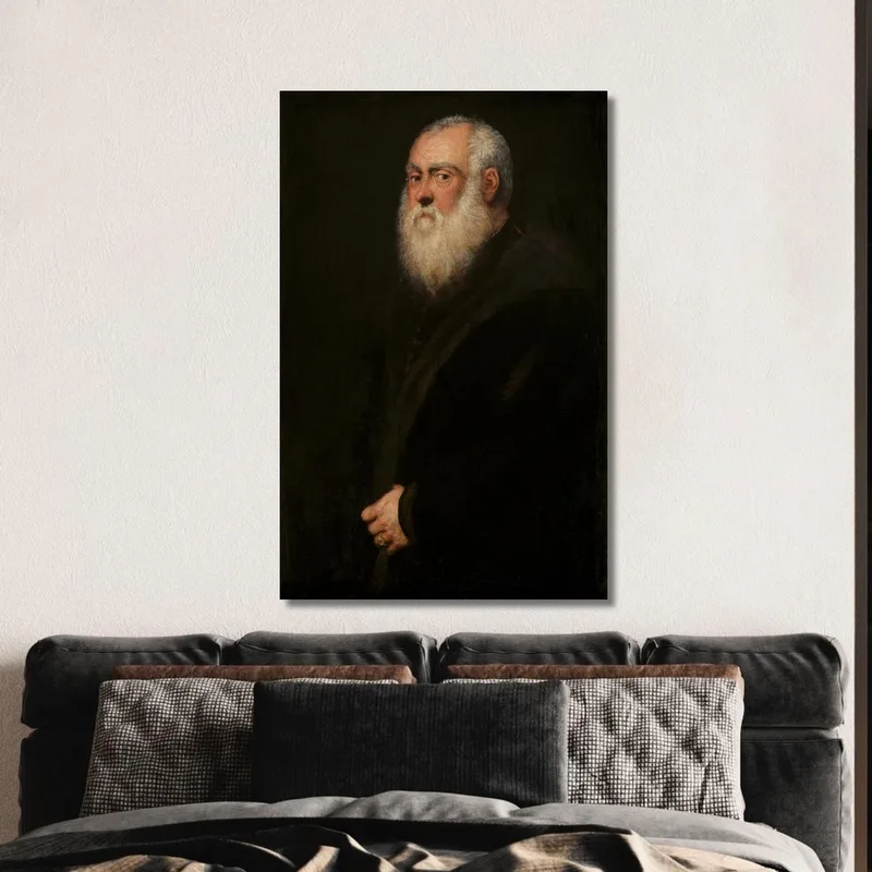 Mann Mit Weißem Bart Jacopo Tintoretto