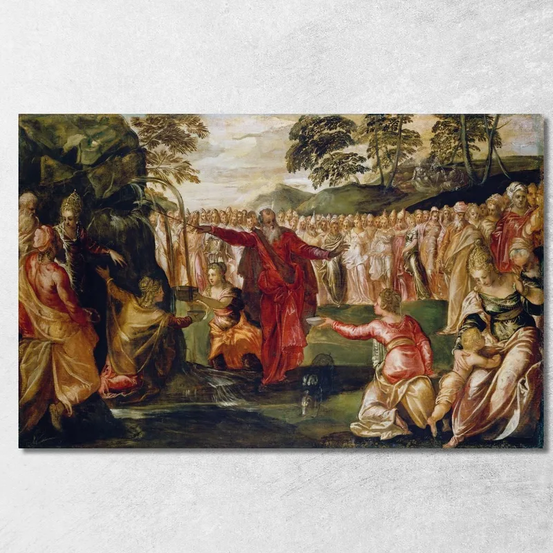 Mosè Che Perquote La Roccia Jacopo Tintoretto quadro stampa su tela