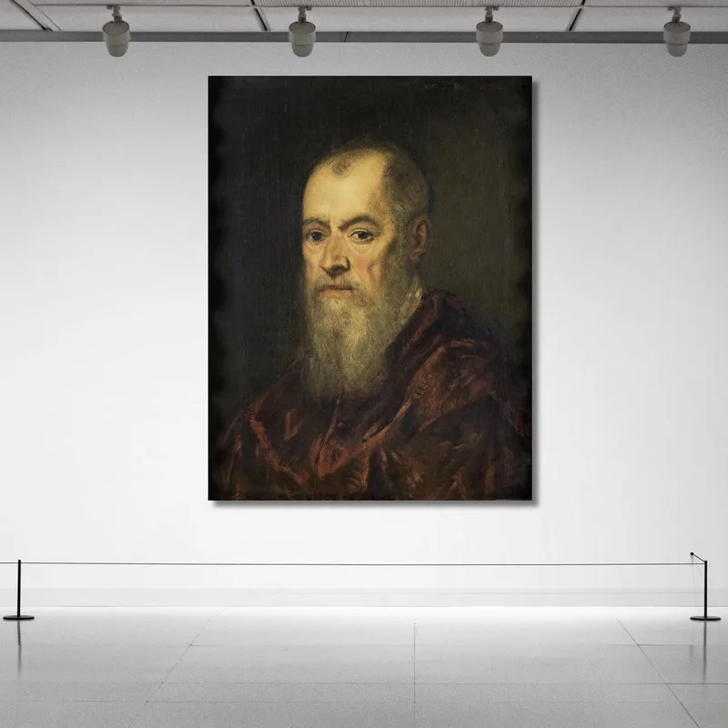Ritratto Di Un Uomo Con Mantello Rosso Jacopo Tintoretto