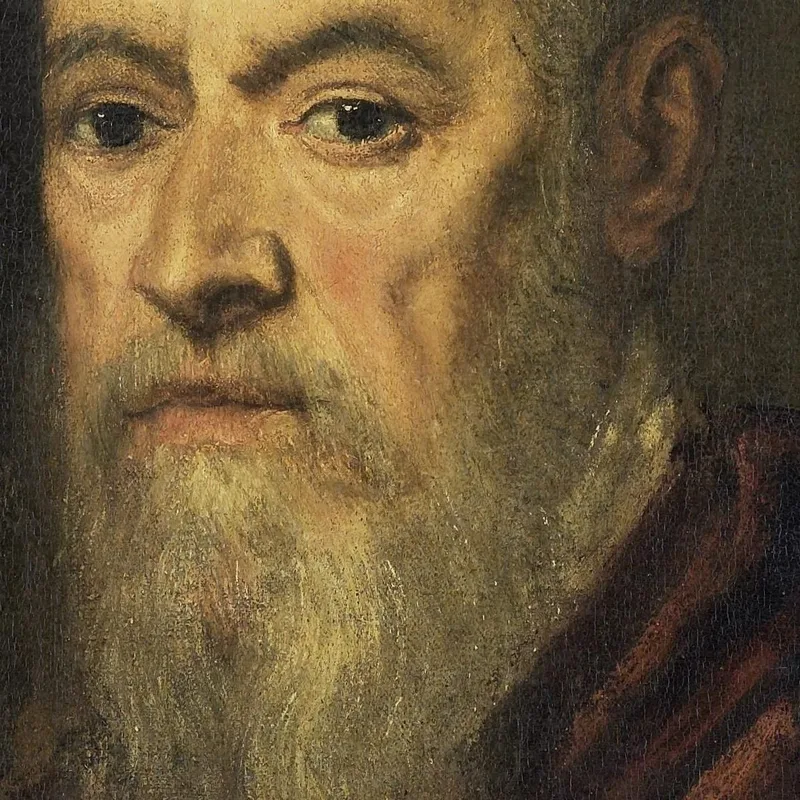 Ritratto Di Un Uomo Con Mantello Rosso Jacopo Tintoretto