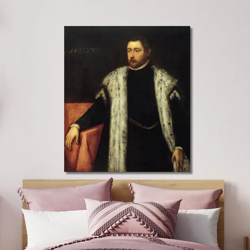 Joven De Veinticinco Años Con Abrigo Forrado De Piel Jacopo Tintoretto
