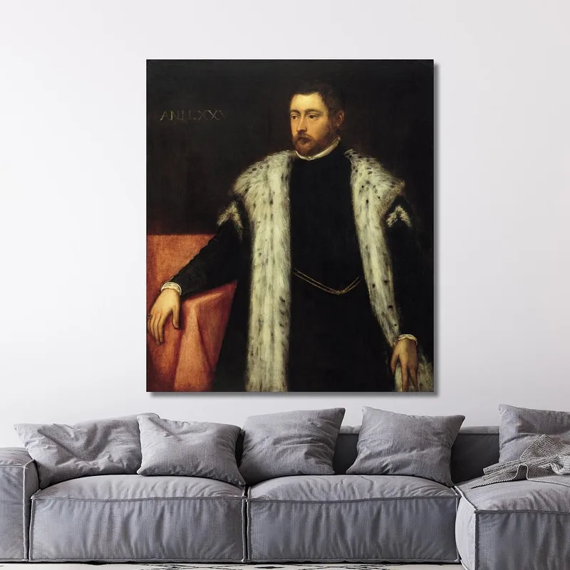 Joven De Veinticinco Años Con Abrigo Forrado De Piel Jacopo Tintoretto