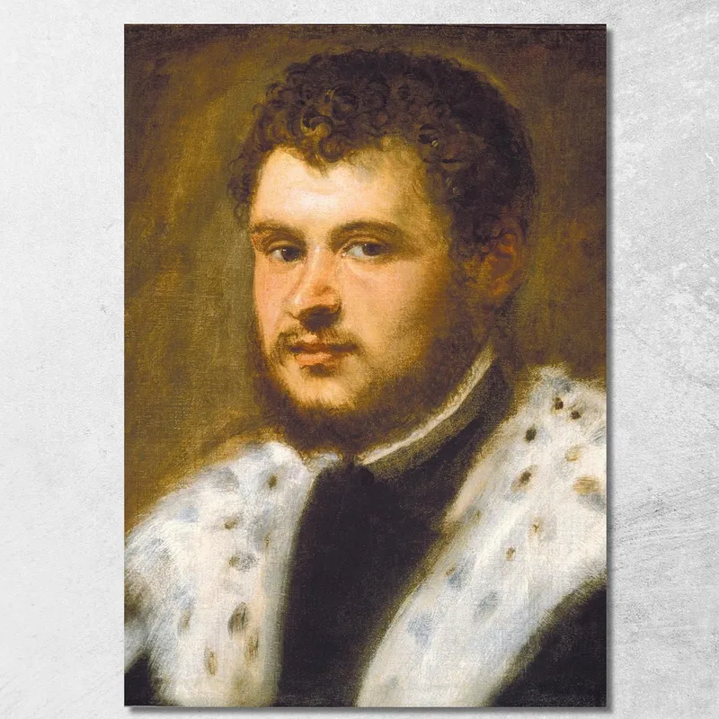 Giovane Uomo Con Barba Jacopo Tintoretto quadro stampa su tela