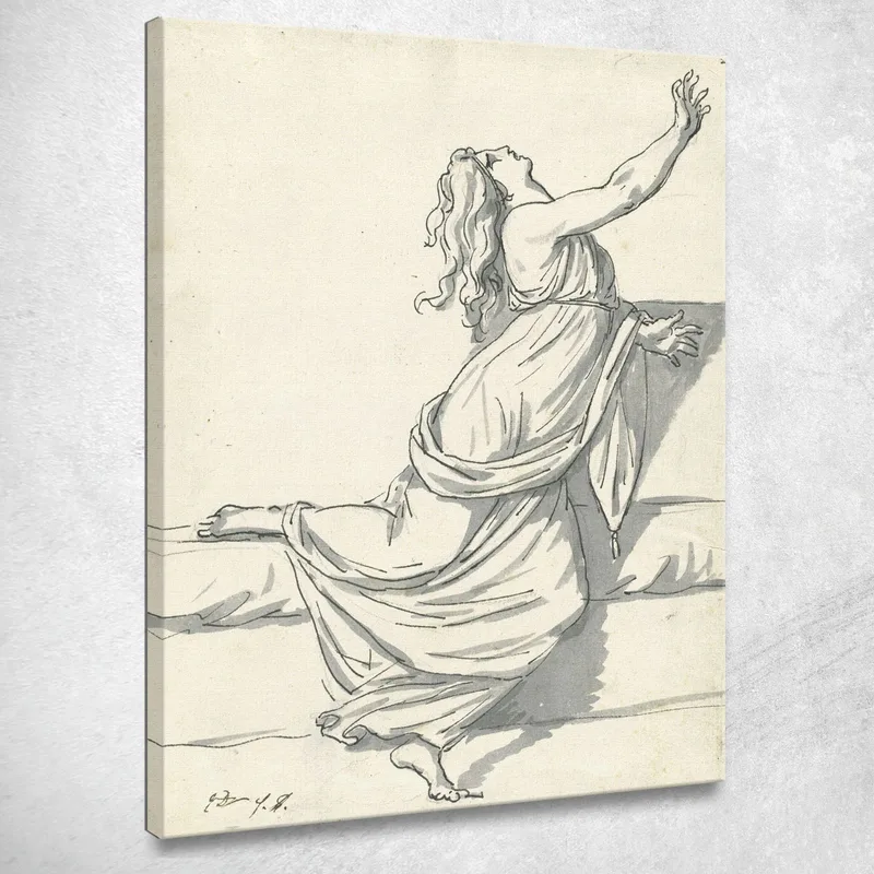 A Distraught Woman With Her Head Thrown Back Jacques Louis David canvas print