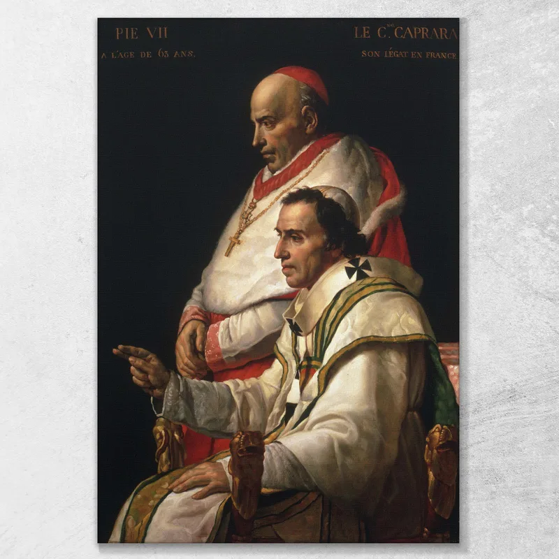 Retrato Del Papa Pío Vii Y El Cardenal Caprara Jacques Louis David