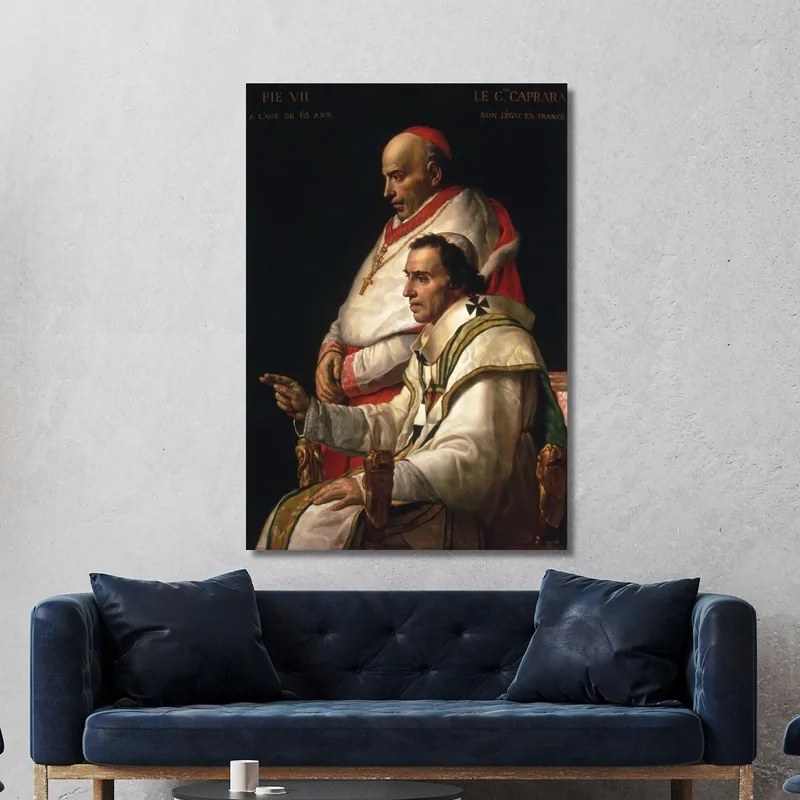 Retrato Del Papa Pío Vii Y El Cardenal Caprara Jacques Louis David
