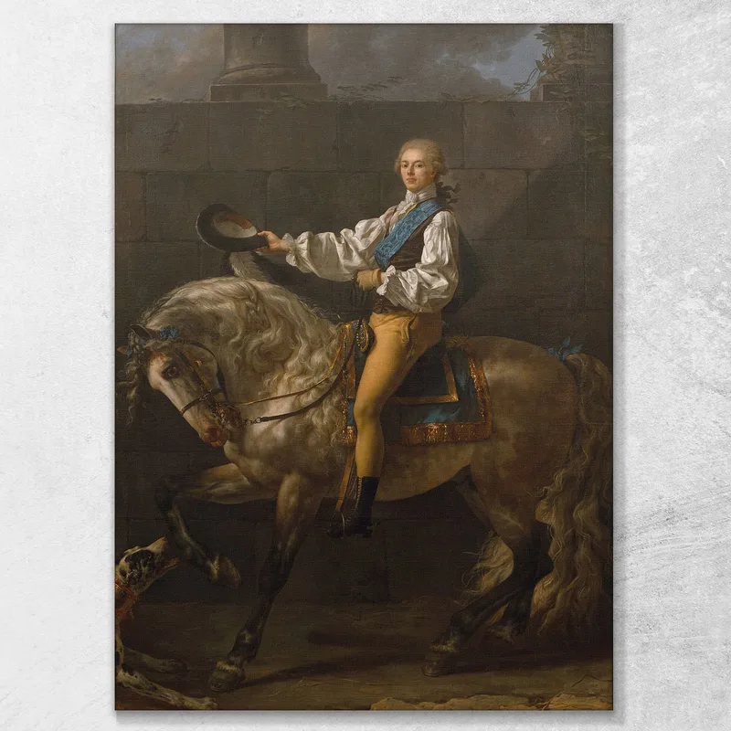 Equestrian Portrait Of Stanislaw Kostka Potocki Jacques Louis David