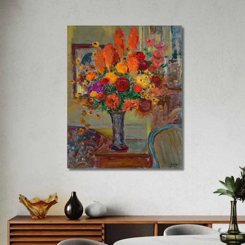 Flowers In An Interior Jacques-Émile Blanche