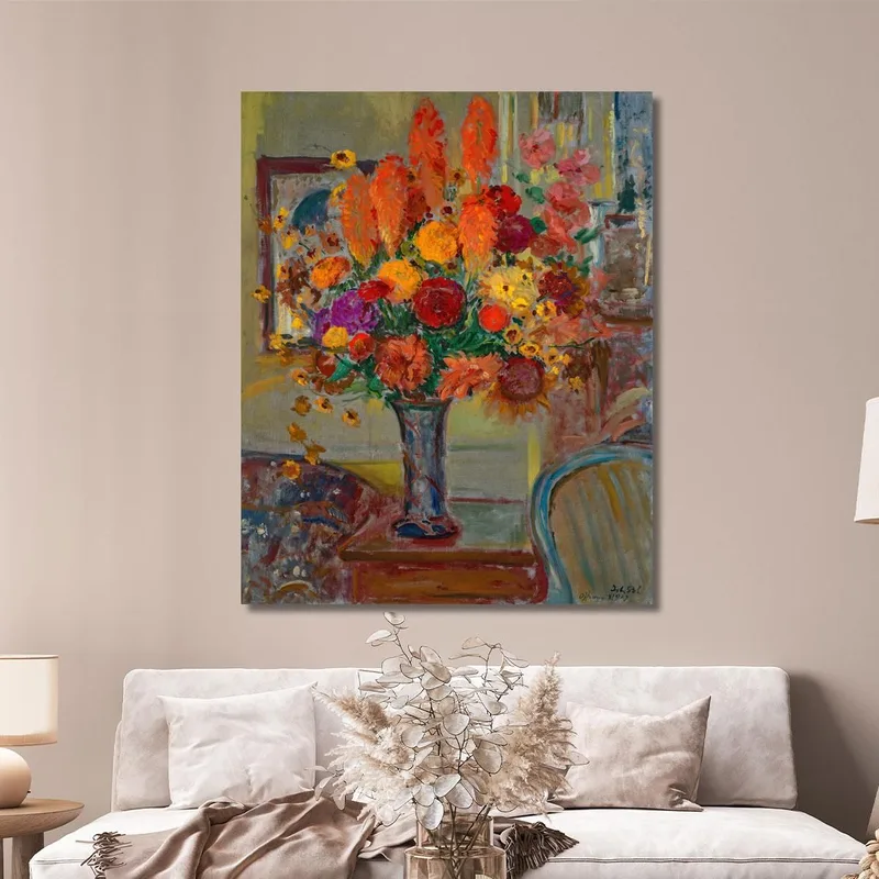 Flowers In An Interior Jacques-Émile Blanche