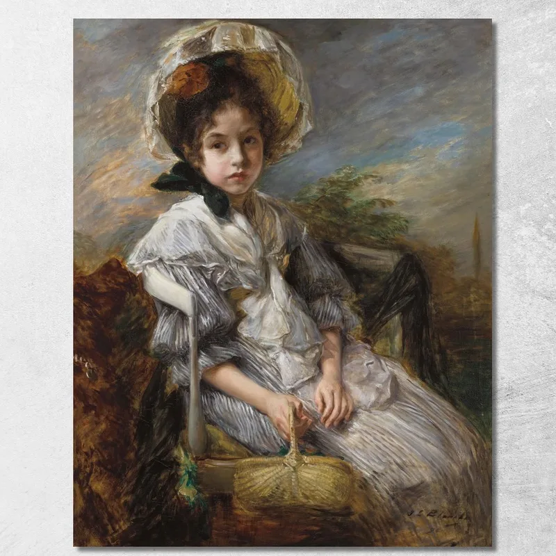 La Piccola Zelinska Nel Cestino Jacques-Émile Blanche quadro stampa su tela