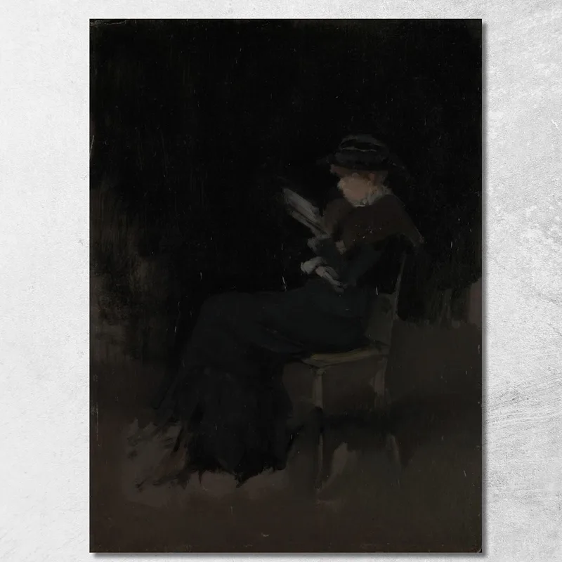 Arrangement En Noir : Jeune Fille Lisant James Abbott McNeill Whistler tableau impression sur toile