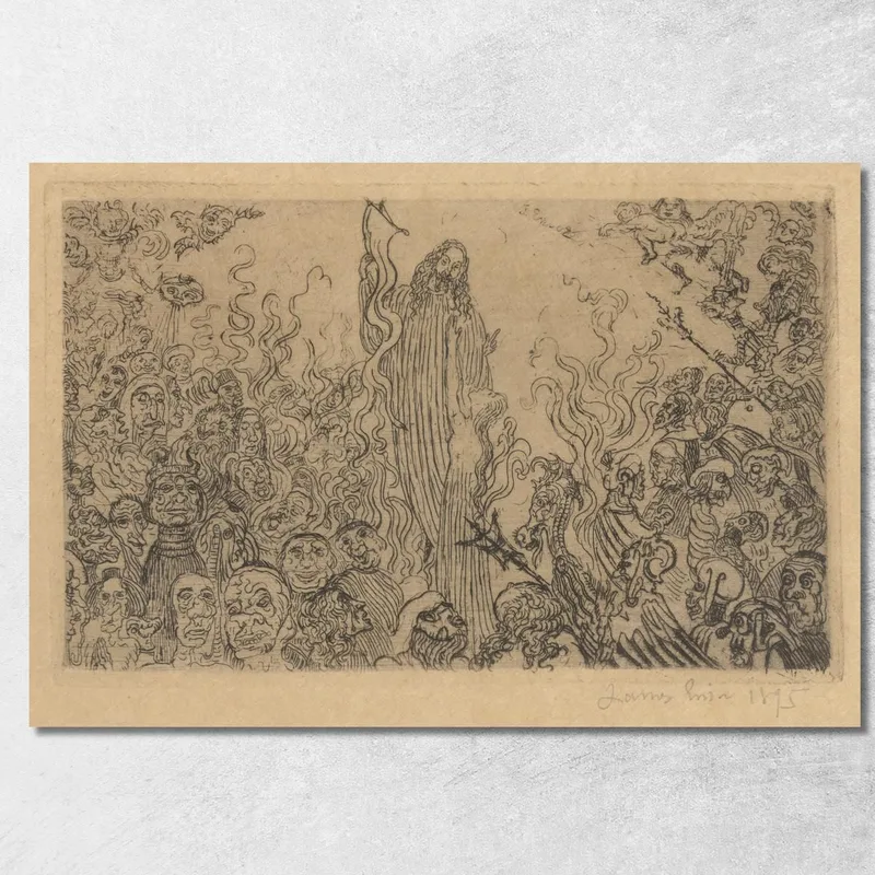 Christus Steigt In Die Hölle Hinab James Ensor drucken auf leinwand