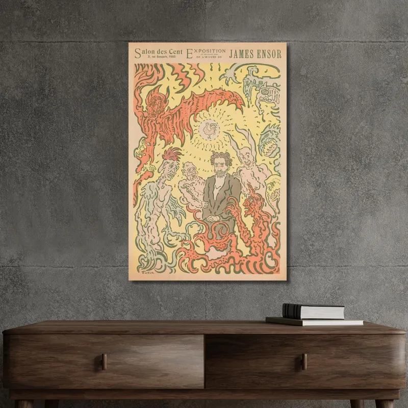 Demons Teasing Me: Poster For The James Ensor Exhibition At The Salon Des Cent In Paris James Ensor
