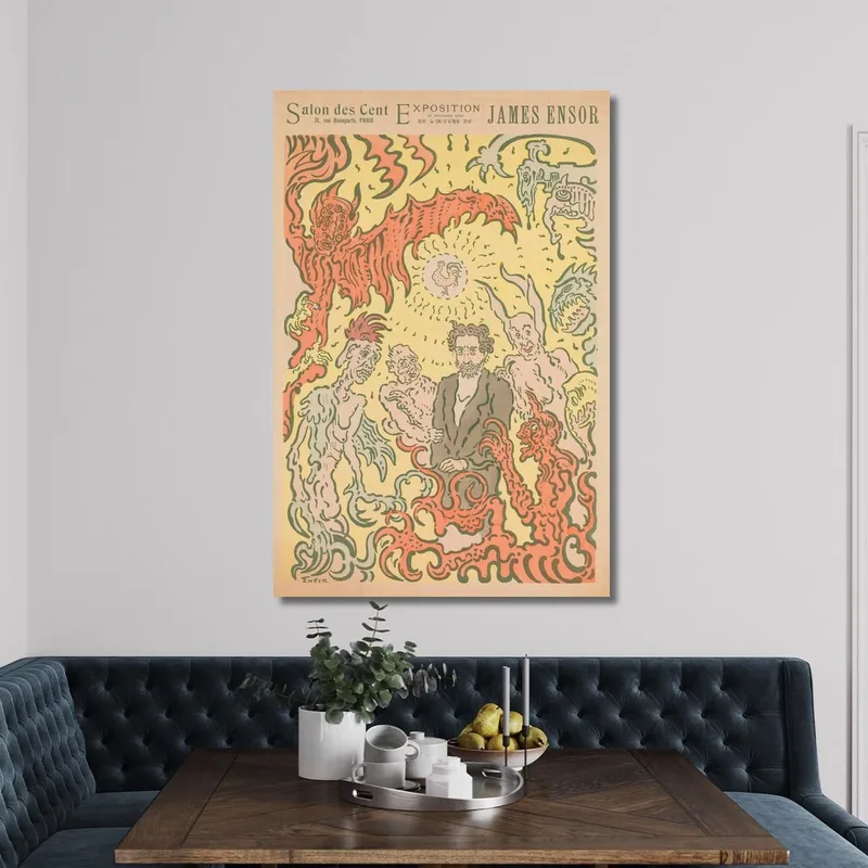 Demons Teasing Me: Poster For The James Ensor Exhibition At The Salon Des Cent In Paris James Ensor