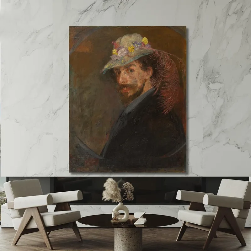 Self-Portrait With Flowered Hat James Ensor