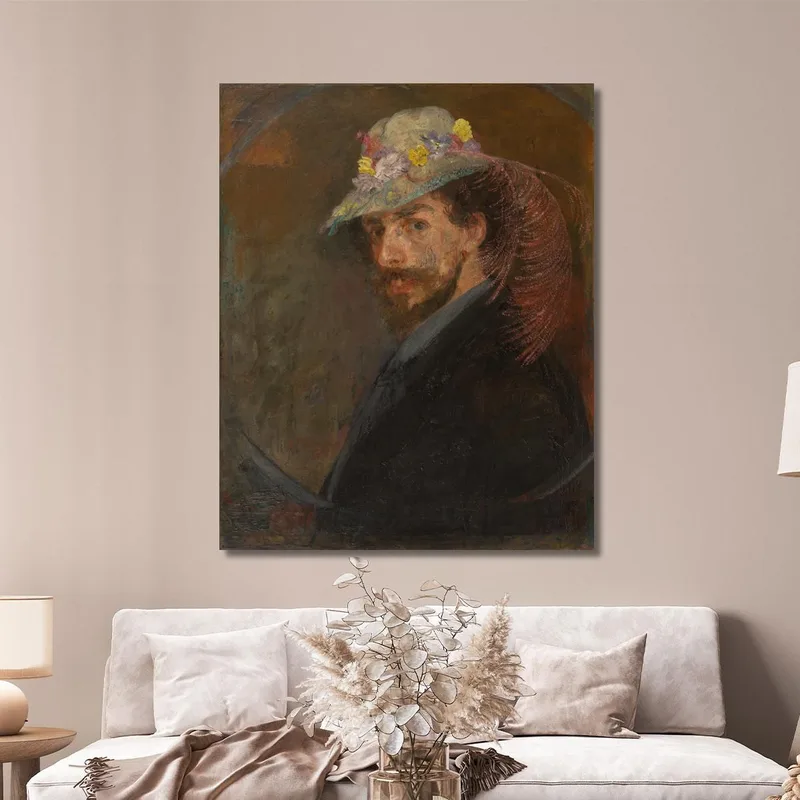 Self-Portrait With Flowered Hat James Ensor