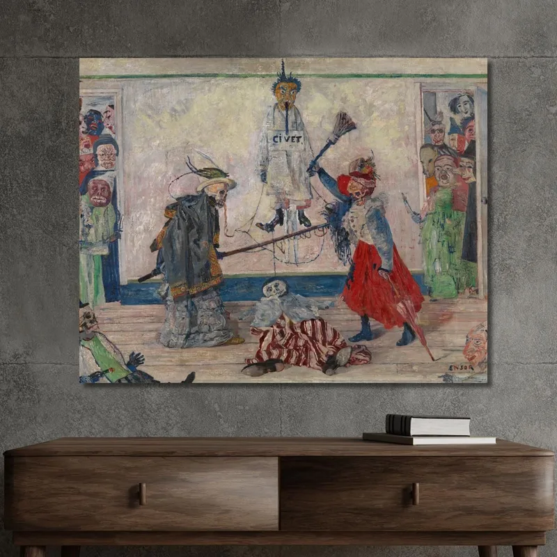 Squelettes Se Disputant Le Corps D'Un Pendu James Ensor