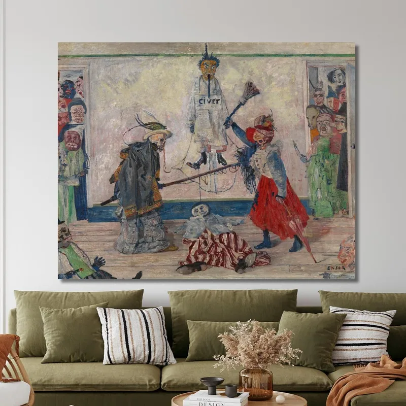 Squelettes Se Disputant Le Corps D'Un Pendu James Ensor