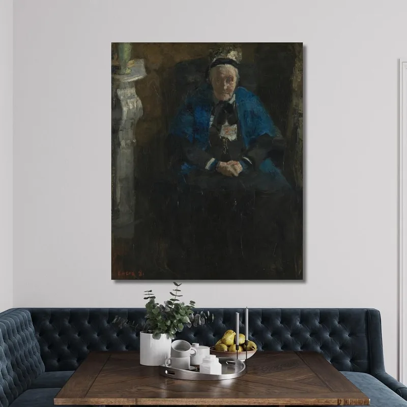 Donna Con Scialle Blu James Ensor