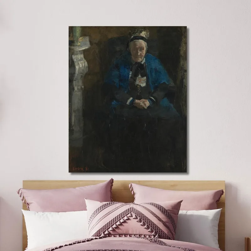 Donna Con Scialle Blu James Ensor