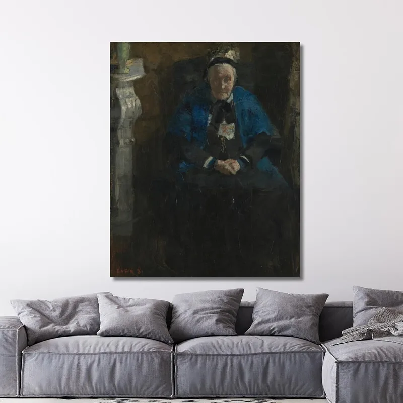 Donna Con Scialle Blu James Ensor