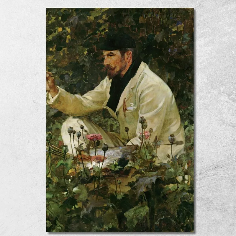 George Hitchcock Trabajando En Su Jardín En Egmond James Jebusa Shannon cuadro en lienzo