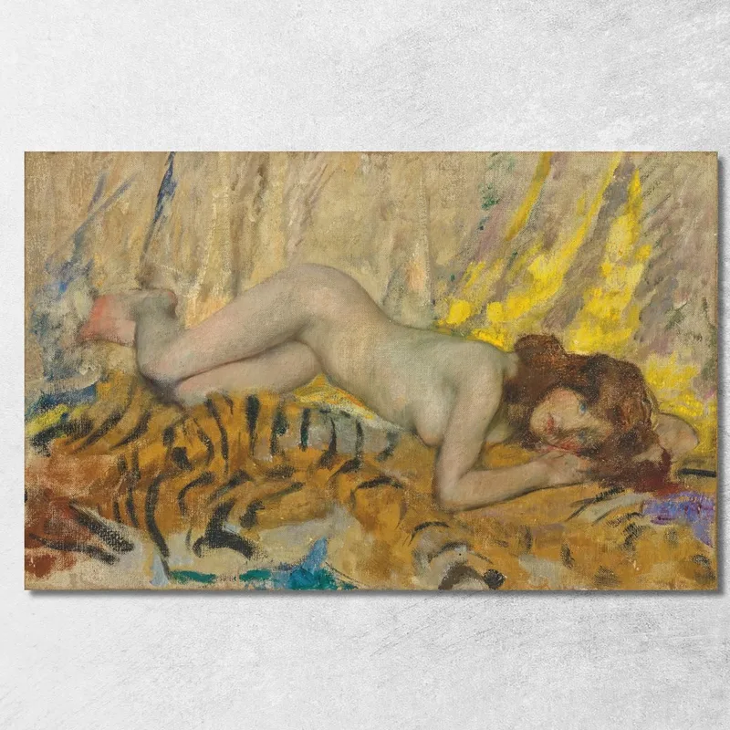 Desnuda Sobre Una Piel De Tigre James Jebusa Shannon cuadro en lienzo