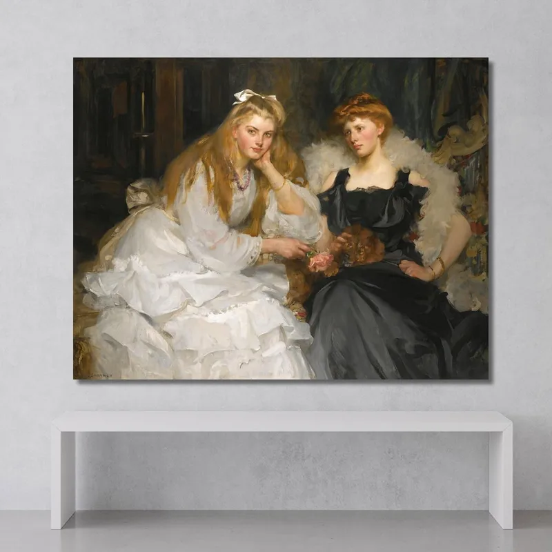 Portraits Of Lorna And Dorothy Bell Daughters Of W. Heward Bell Esq. James Jebusa Shannon