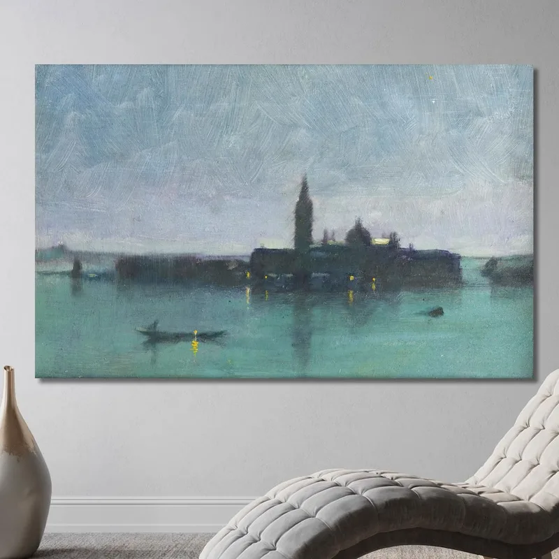San Giorgio Maggiore From The Lagoon By Moonlight Venice James Jebusa Shannon
