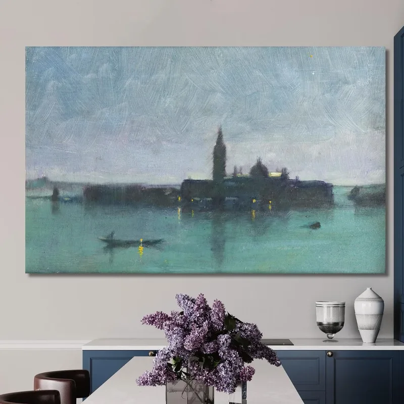 San Giorgio Maggiore From The Lagoon By Moonlight Venice James Jebusa Shannon