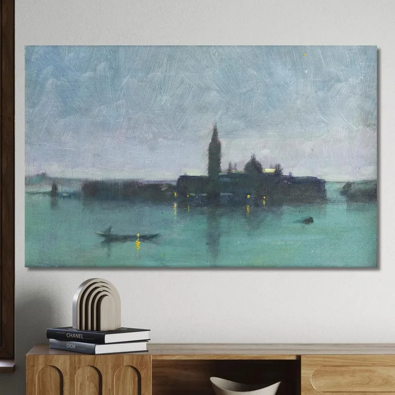 San Giorgio Maggiore From The Lagoon By Moonlight Venice James Jebusa Shannon