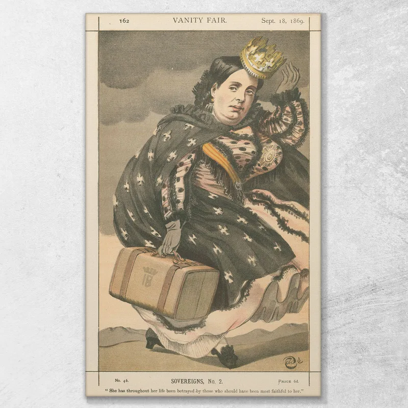 Vanity Fair Royauté Isabelle Ii Reine D'Espagne 28 Septembre 1869 James Tissot